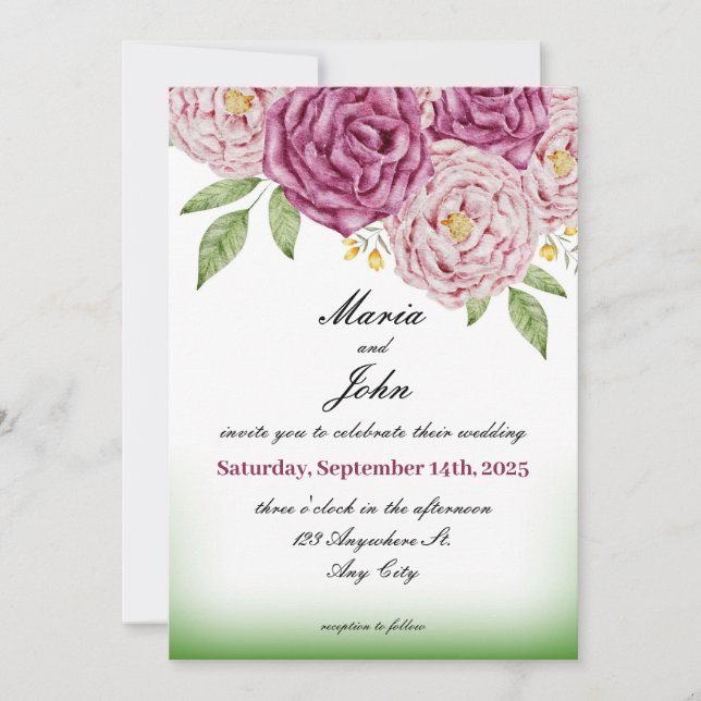 Elegant Einzigartig Chic Romantischer Minimalistis Einladung (Vorderseite)