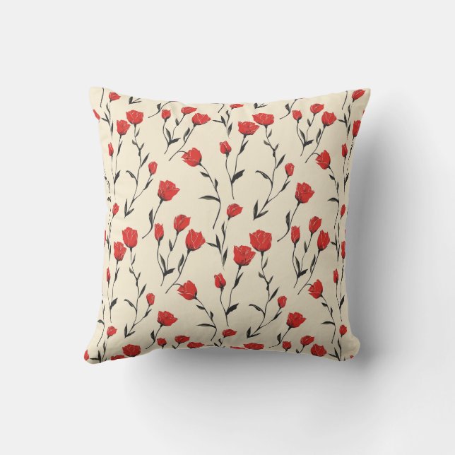 Elegant Einzigartig Stilvolles Romantisches Floral Kissen (Rückseite)