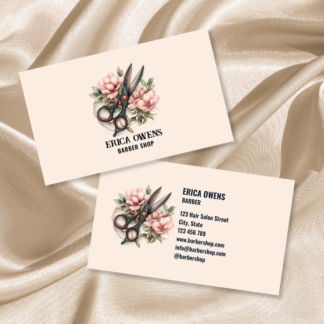 Elegant Einzigartiger Vintager Haarstil Visitenkarte (Von Creator hochgeladen)