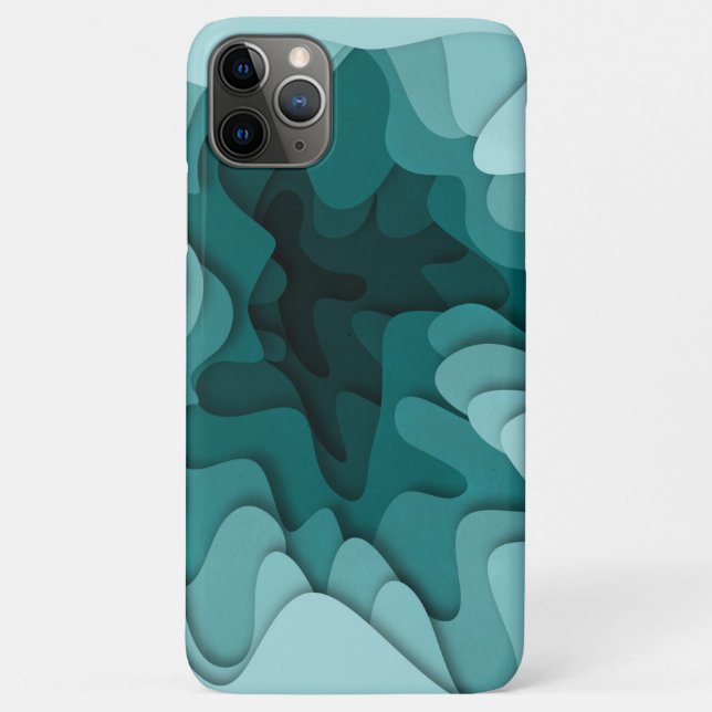 Elegant Einzigartiges Türkis Ombre Wave Illustrati Case-Mate iPhone Hülle (Rückseite)