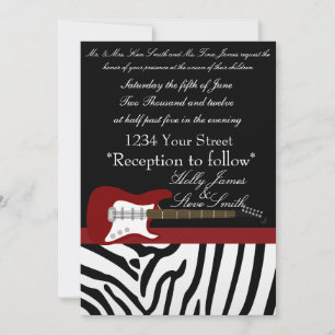 Elegant Electric Guitar Wedding Einladung