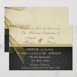 Elégant élégant Black Mariage damassé Invitation