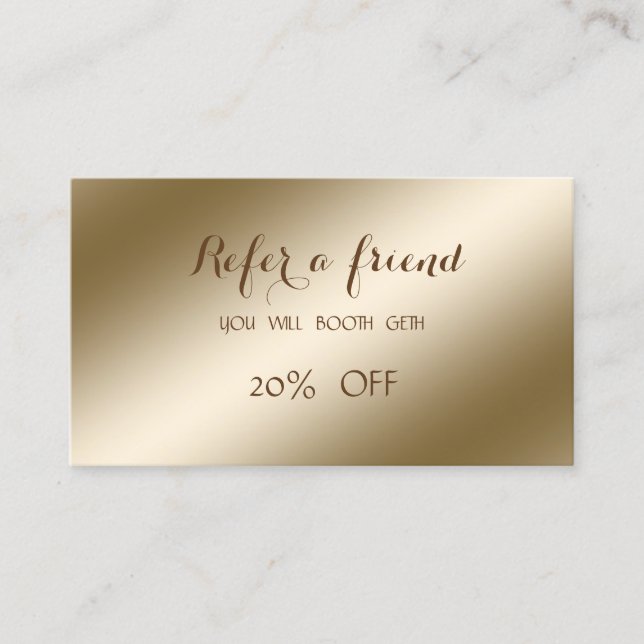 Élégant, Élégant, Carte de recommandation brillant (Devant)