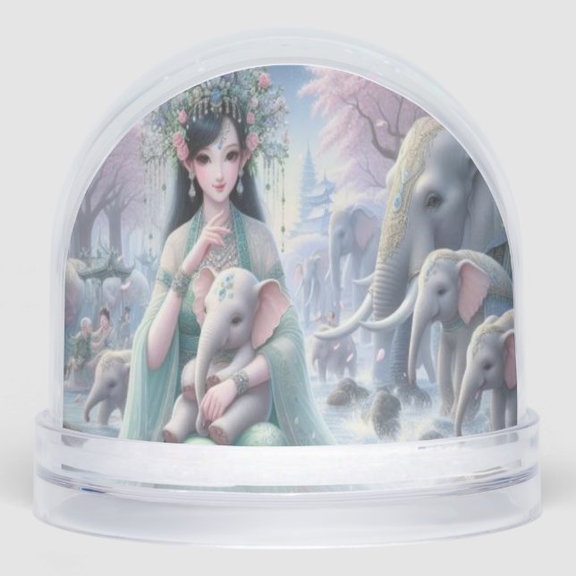 Elegant Elephant Snow Globe Schneekugeln (Vorderseite)