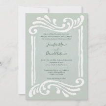 Elegant Embossed Jade Green Wedding Einladung