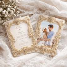 Elegant Embossed Style Frame Baroque Wedding