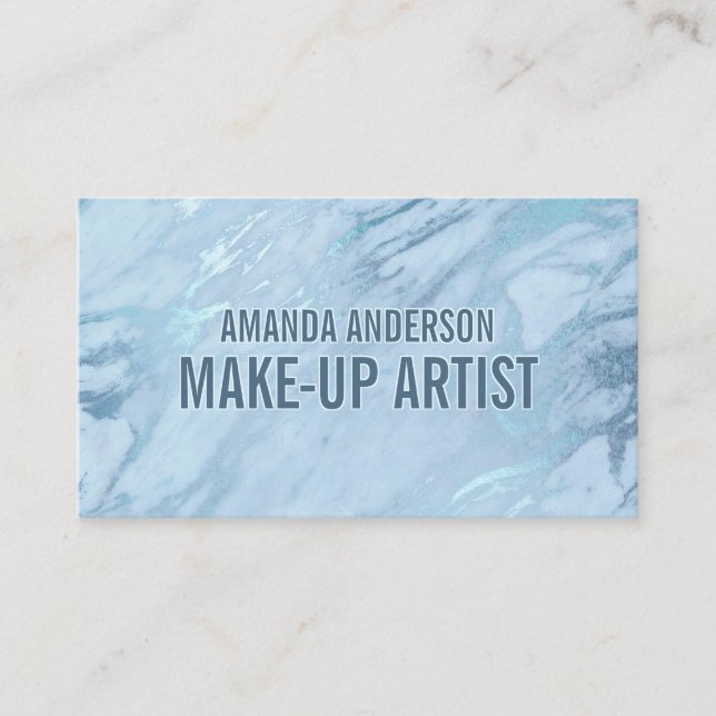 Elegant Emerald Blue Marble | Visitenkarte (Vorderseite)