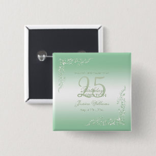 Elegant Emerald Decoration 25. Geburtstag Button