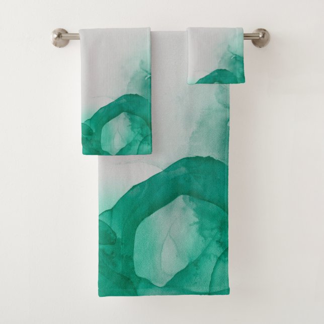Elegant Emerald Green Badhandtuch Set (Insitu)