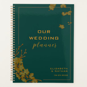 Élégant Emerald Green & Gold Floral Mariage