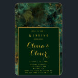 Elegant Emerald Green & Gold Glitter Agate Wedding Magnet<br><div class="desc">You will love this beautiful emerald green and gold flecks agate geode with shimmering gold flecks. Matching invitations and products are available.</div>