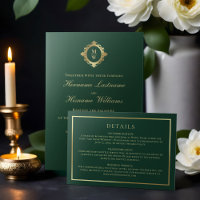 Elegant Emerald Green Horizontal Classic Gold
