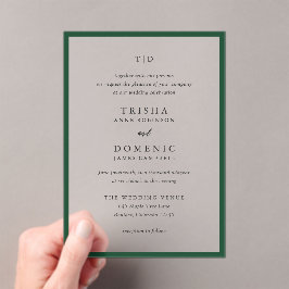 Elegant Emerald Green Monogram Modern Wedding Acryleinladungen
