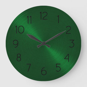 Elegant Emerald Green Sheen Große Wanduhr