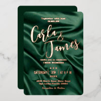 Elegant Emerald Green Silk Gold Moderne Hochzeit