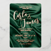 Elegant Emerald Green Silk Gold Moderne Hochzeit