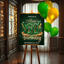Elegant Emerald Green und Gold 60. Geburtstag