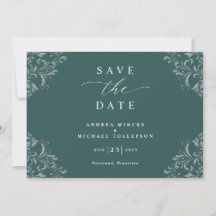 Elegant Emerald Green Wedding rettet das Datum