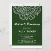 Elegant Emerald Paisley Indian Mehndi Zeremonie