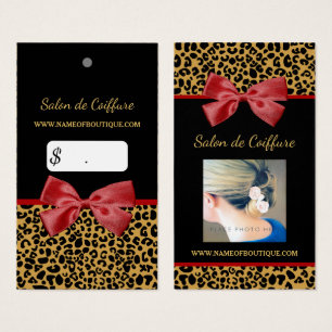 Elégant Empreinte de léopard Gold Red Bow Photo Pr