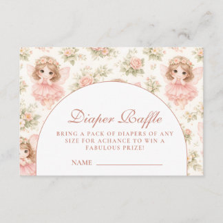 Elegant Enchanted Fairy Baby Shower Diapper Raffle Begleitkarte