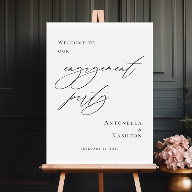 Elegant Engagement Party welcome Poster (Von Creator hochgeladen)
