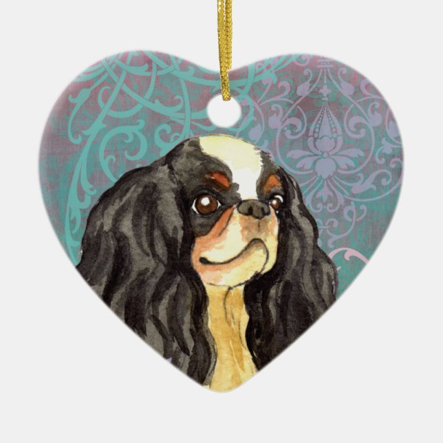 Elegant English Toy Spanel Keramikornament (Vorne)