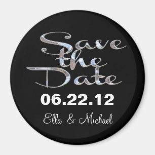 Élégant Enregistrer la date Black II Magnet