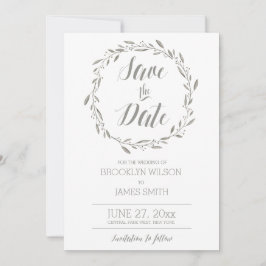 Élégant Enregistrer Les Cartes De Date Gris Floral