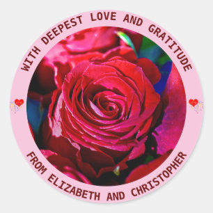 Élégant Ensemble De Roses Rouges Classic Sticker R