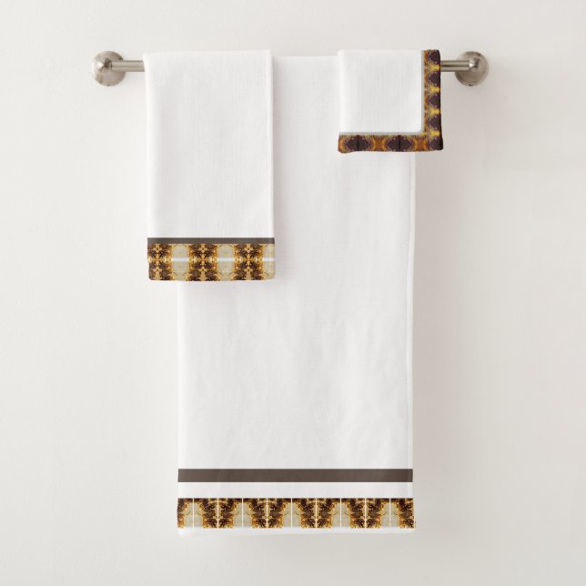 Élégant Ensemble De Serviettes De Bain Blanches (En situation)