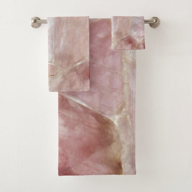 Élégant ensemble de serviettes de bain en quartz r (En situation)