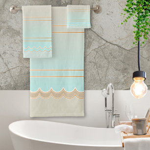 Élégant ensemble de serviettes de bain Turquoise B