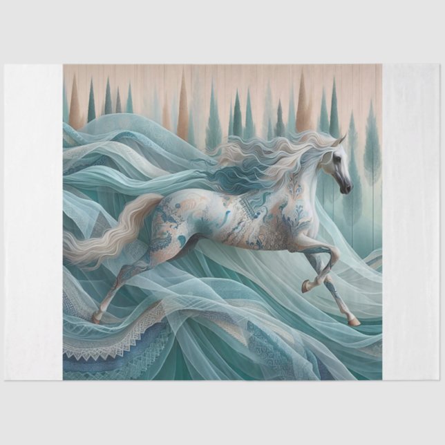 Elegant Equine, Horse, Decoupage, Tissue Paper Seidenpapier (Vorderseite)