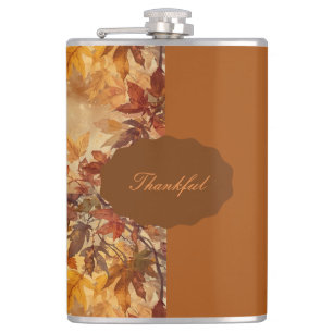 Elegant,Erntedankfest, Herbstlaub,Rustikal, Modern Flachmann