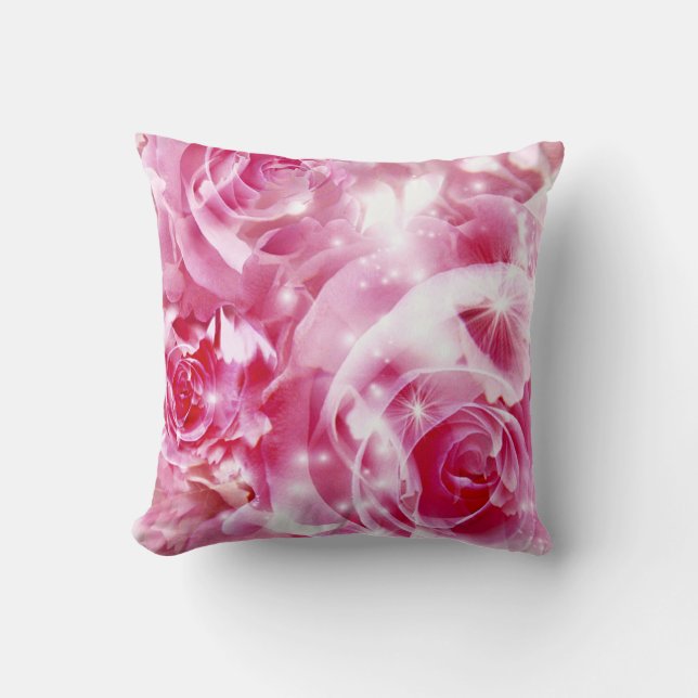 Elegant erröten die rosa pinkfarbene weiße kissen (Vorderseite)