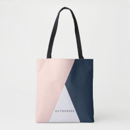 Elegant errötet geometrische Dreiecke des Rosas u. Tasche
