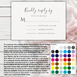 Elegant erstellen Sie Ihre eigene Farbhochzeit RSVP Karte