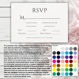 Elegant erstellen Sie Ihre eigene Farbhochzeit RSVP Karte