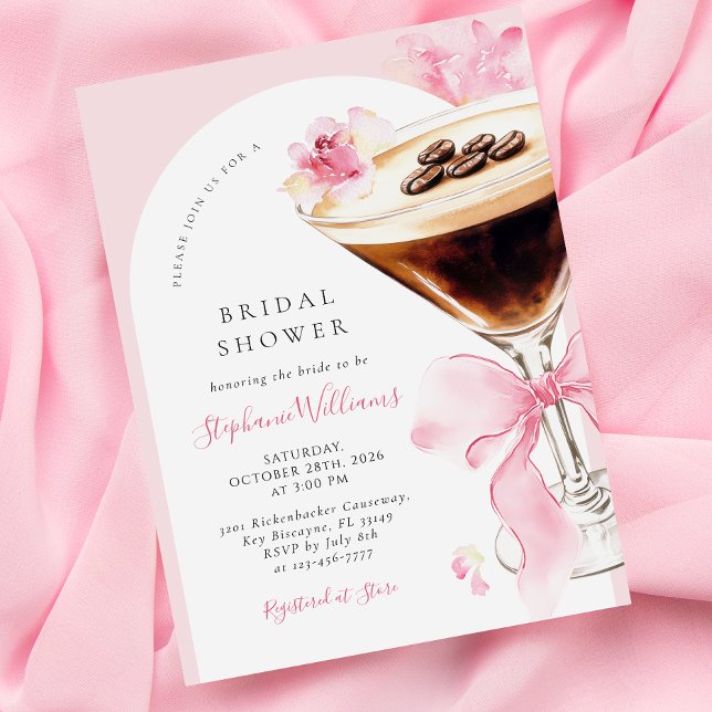 Elegant Espresso Martini Bridal Shower Invitation (Créateur téléchargé)