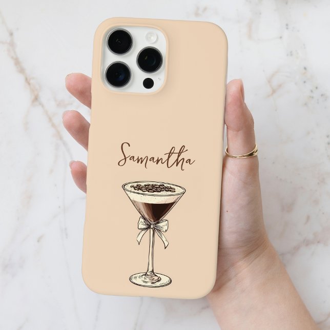 Elegant Espresso Martini Script Personalisierter N iPhone 16 Pro Max Hülle (Elegant Espresso Martini Script Personalized Name Case-Mate iPhone Case)