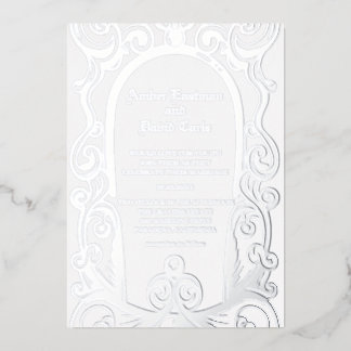 élégant et formel faire-part de mariage argent