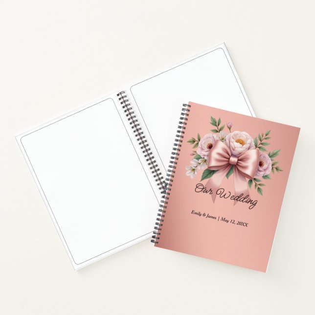 Elégant et moderne Carnet Mariage Floral (Intérieur)
