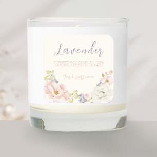 Élégant Étiquette à bougie parfumée au printemps