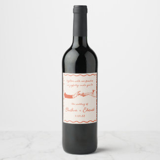Elégant Étiquette à vin Mariage rétro tiré à la ma