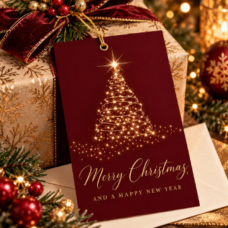 Élégant Étiquette Cadeau de Noël Arbre Lumineux en