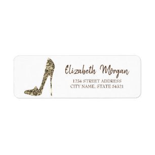 Élégant, étiquette d'adresse pour talons hauts en