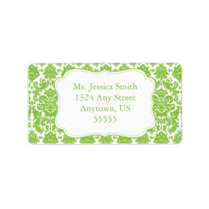 Élégant Étiquette de adresse Damask