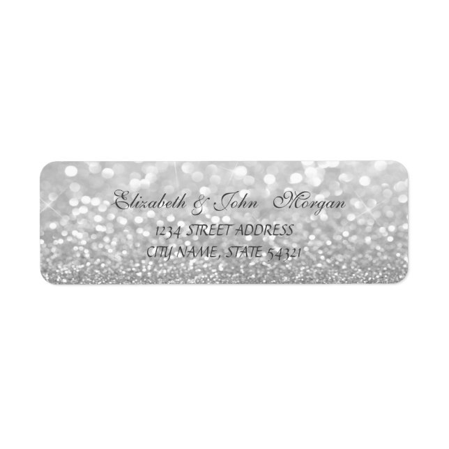 Élégant Étiquette de adresse de Bokeh Glittery (Devant)