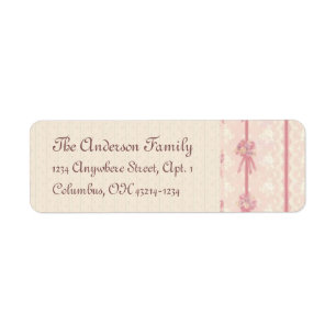 Élégant Étiquette de adresse de design floral rose